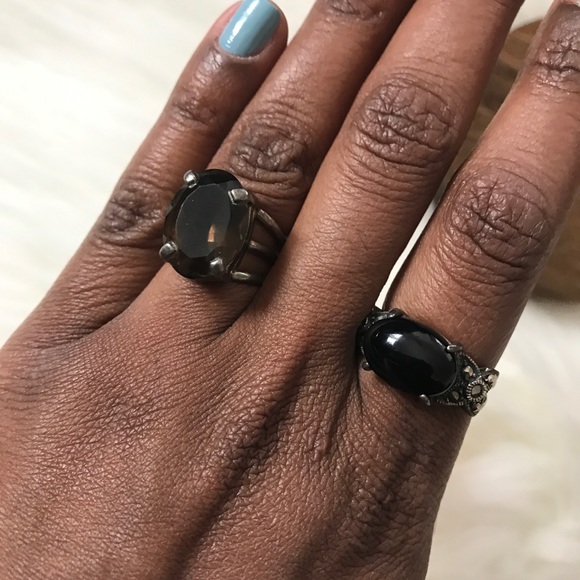 Two Vintage Cocktail Rings Bundle Oversized - Picture 4 of 5